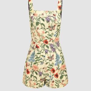 Cider Floral Romper - Cream with Red and Purple Accents